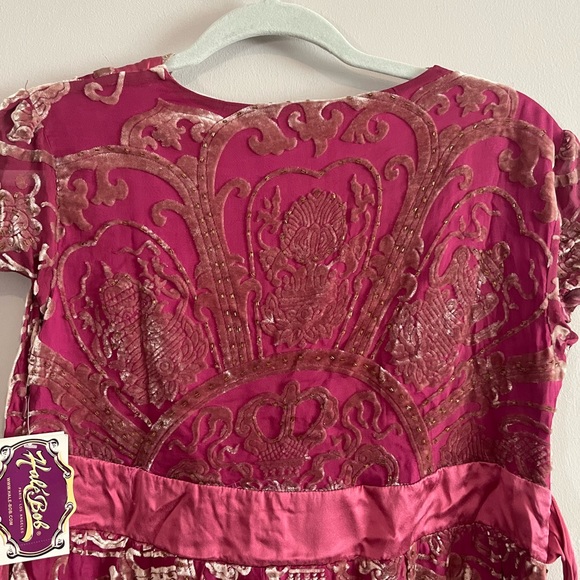NWT Hale Bob pink dress with velvet and beaded details size small - Picture 8 of 16